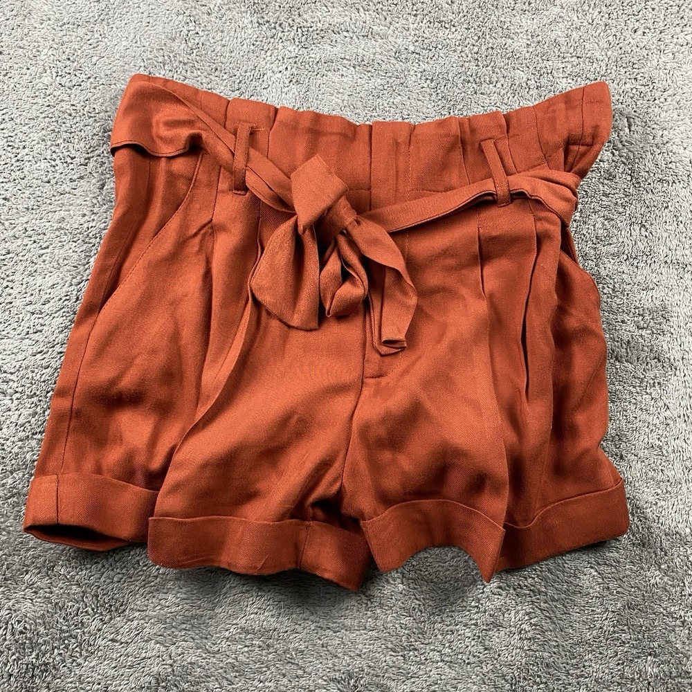 Bar III‎ Tie Front Shorts Womens Small Rust